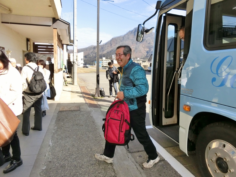 JR　只見線　体験　乗車　冬　深沢　温泉　季の郷　湯ら里　代行バス　応援　笑顔